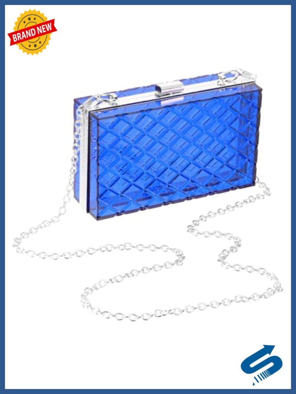 Acrylic Clear Clutch Purse with Chain for Wedding Prom Party